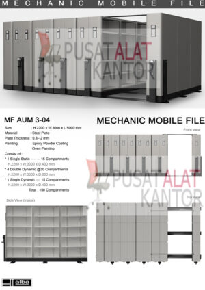 Mobile File Mekanik Alba MF AUM 3-04 ( 150 Compartments )