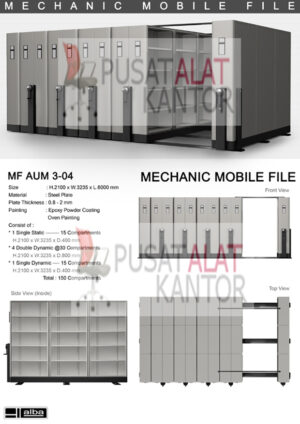 Mobile File Mekanik Alba MF AUM 3-04 B ( 150 Compartments )