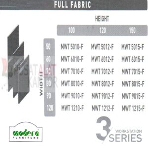 Modera 3 WorkStation Full Fabric Part Spesifikasi