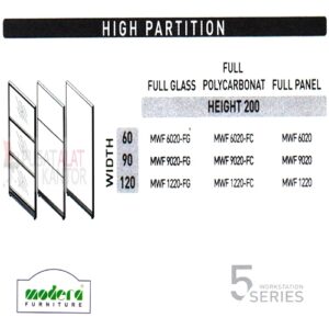 Modera 5 WorkStation High Partition Spesifikasi