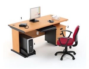 Meja Kantor Highpoint Five Series Cherry Workstation 1