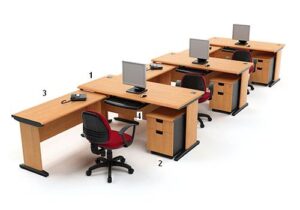 Meja Kantor Highpoint Five Series Cherry Workstation 6