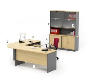 Meja Kantor Highpoint Kozy Mercury Series Workstation 5